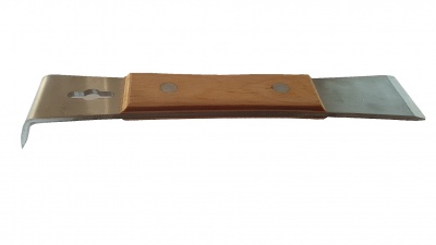 Hive tool 200mm, stainless steel, wooden handle