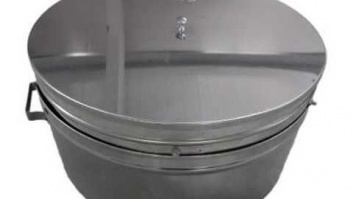 Wax settling tank (stainless AISI 430 steel) with stainer, 30L