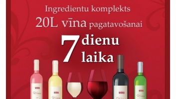 Set of ingredients for making 20l of wine