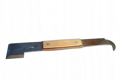 Hive tool 270mm, stainless steel, wooden handle